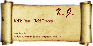 Kása János névjegykártya