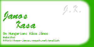 janos kasa business card